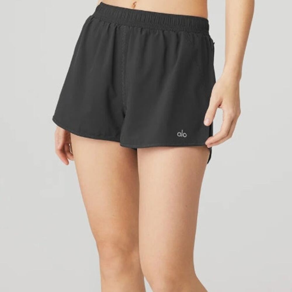 Alo Yoga Stride Shorts Black Anthracite Linerless Pull On Active Women's S